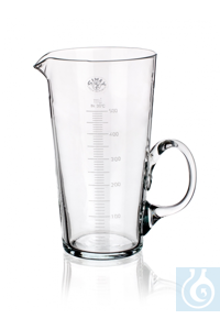 Mensur konisch, 2000 ml, Ø1= 145 x H 270 mm, graduiert, mit Ausguss und Griff, Simax®...